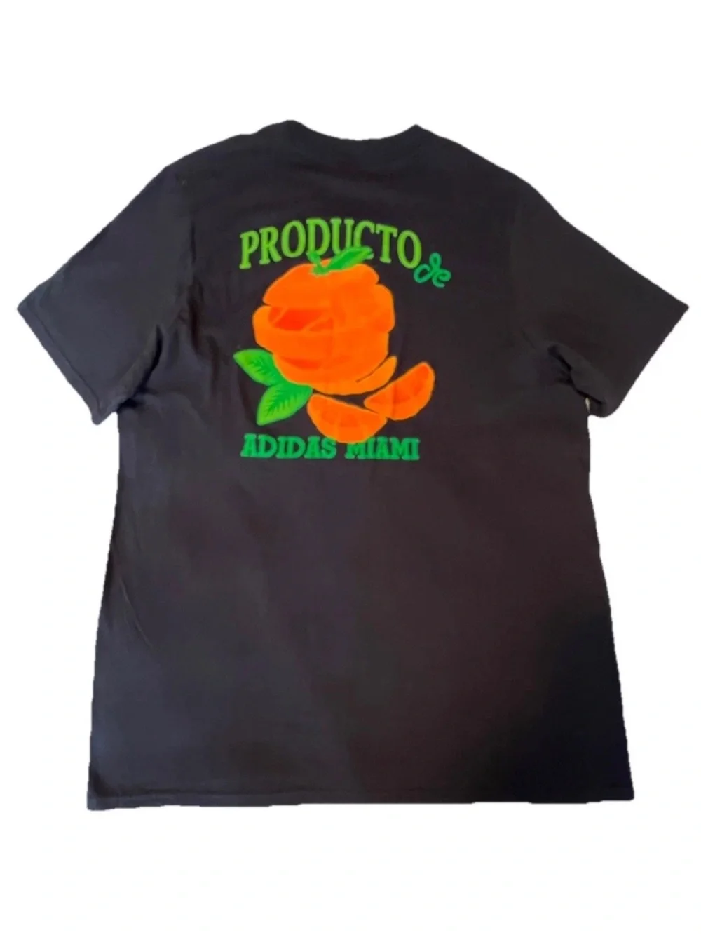 Adidas Originals Orange Amplifier Product Miami Black Cotton T Shirt Sz L